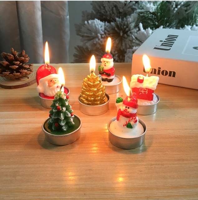 Wholesale Christmas Candles Velas De Navidad Decorativas Mini Bougies Kerze Paraffin Wax Candles