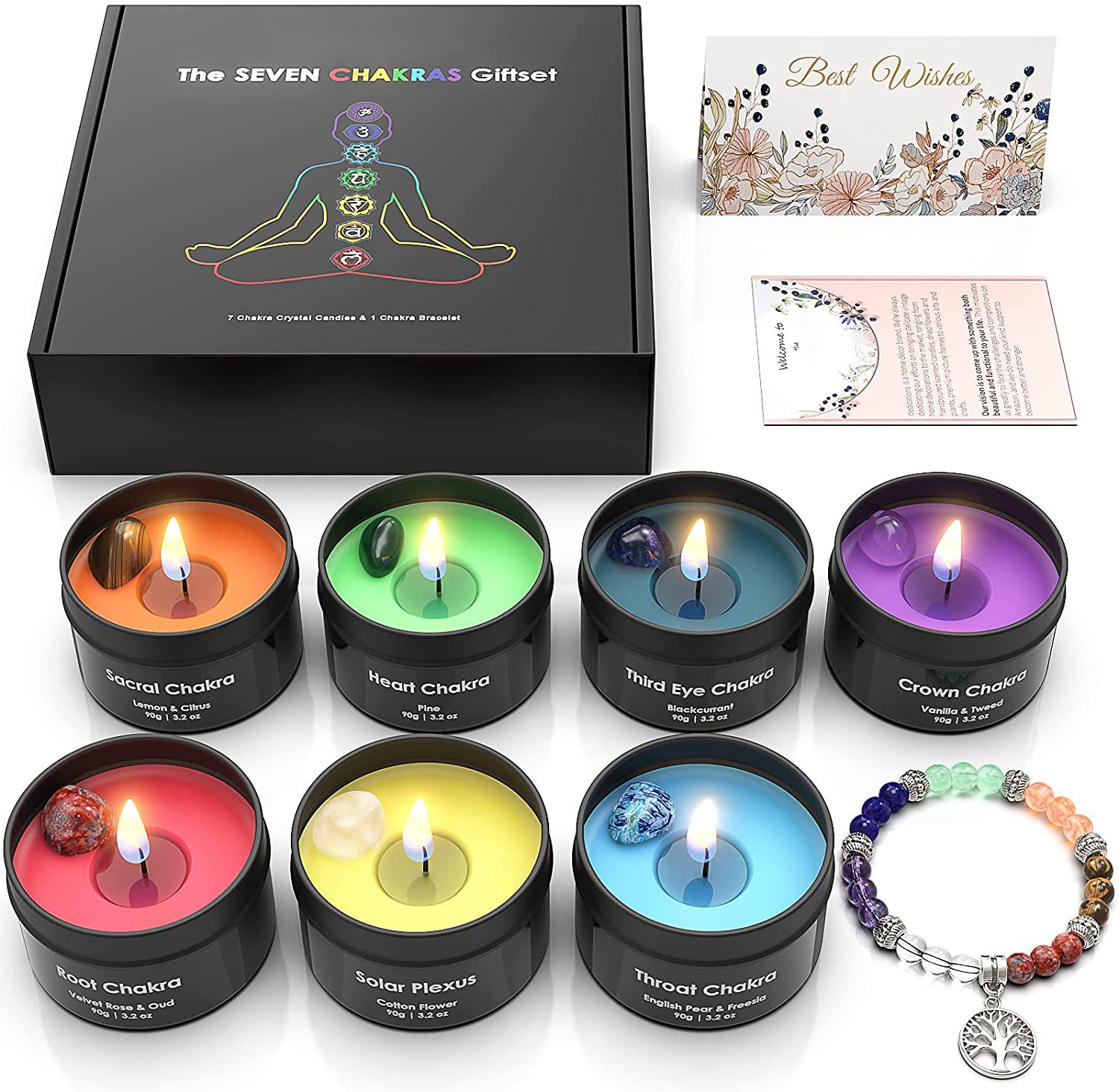 Candles Home Fragrance Scented Set De Velas Chakras Kit Luxury Bougie Parfumee Candles Aromatherapy Scented Candle