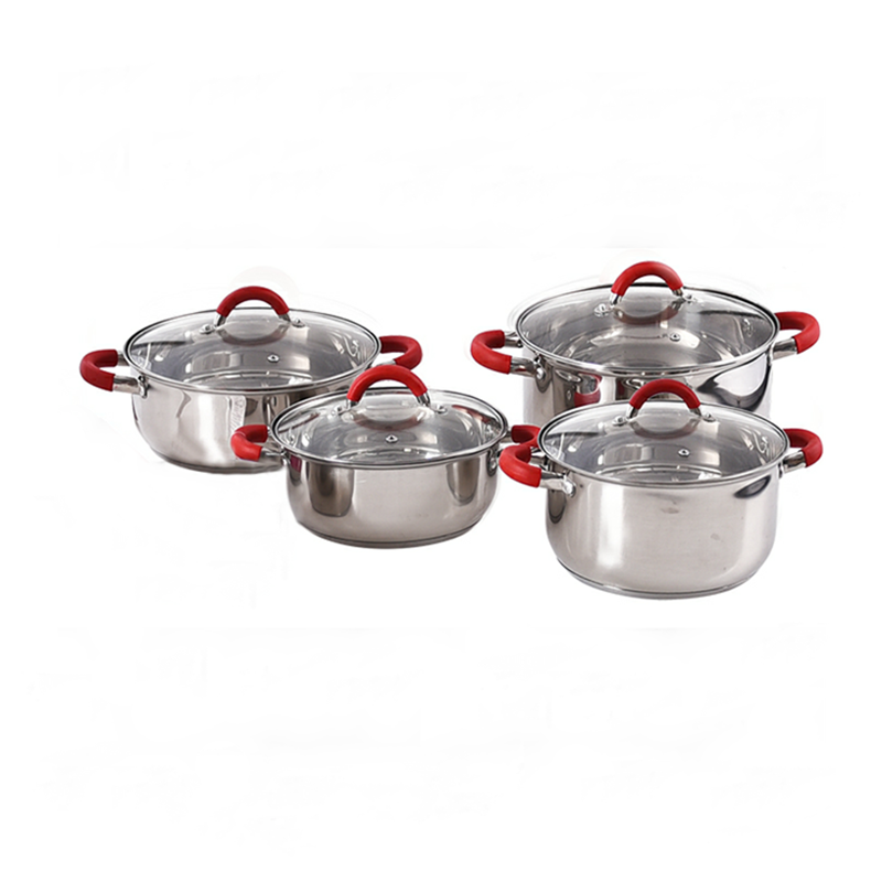 Manufacturers Kitchen Non-stick Sarten Pote Casserole Frying Pan Pots And Pans Stainless Steel Pot 8-piece Cookware Set