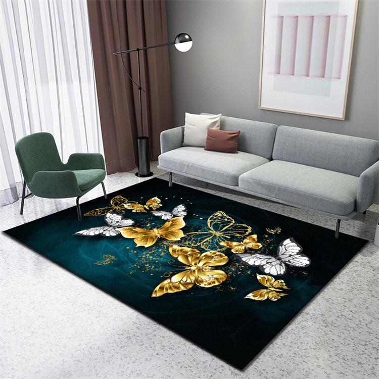 Tapis Salon Modern New Customized Design Plush Crystal Velvet Tapis Carpet Chinese Non Slip Digital Printing Living Room Carpet