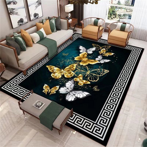 Tapis Salon Modern New Customized Design Plush Crystal Velvet Tapis Carpet Chinese Non Slip Digital Printing Living Room Carpet