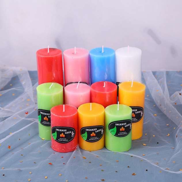 Wholesale Luxury Velas De Pilar Cire Bougie Decorative Wax Candles New Year Easter Diwali Home Decoration With Scent