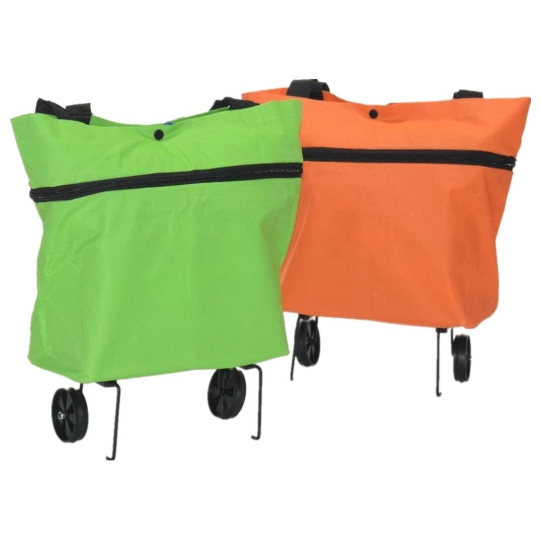 Foldable Shopping Cart Supermarket Shopping Bag Trolley Reusable Grocery Shopping Cart with 6CM Wheels