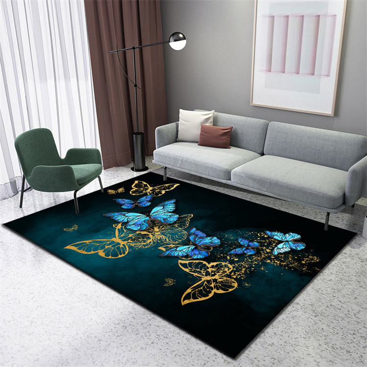 Tapis Salon Modern New Customized Design Plush Crystal Velvet Tapis Carpet Chinese Non Slip Digital Printing Living Room Carpet