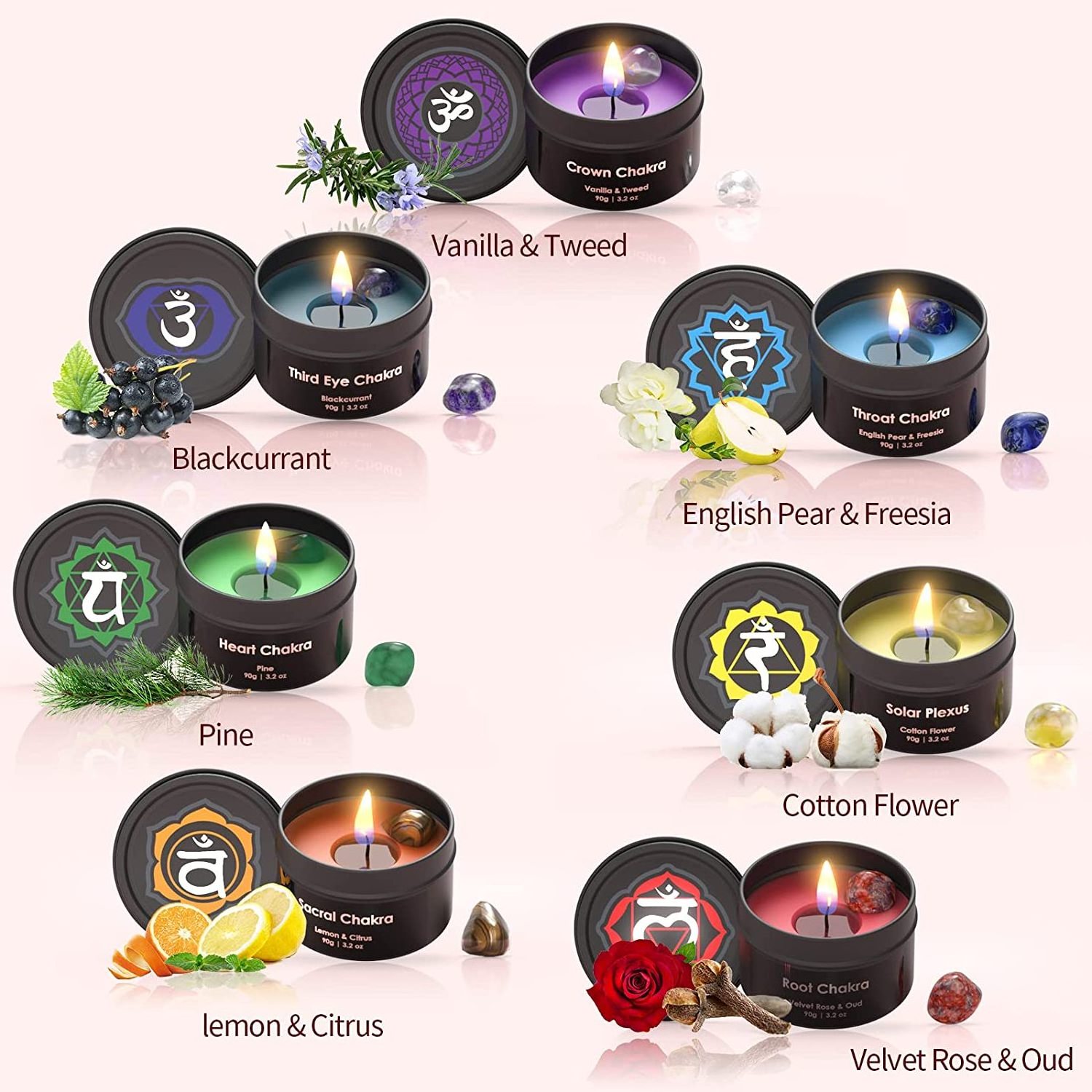 Candles Home Fragrance Scented Set De Velas Chakras Kit Luxury Bougie Parfumee Candles Aromatherapy Scented Candle