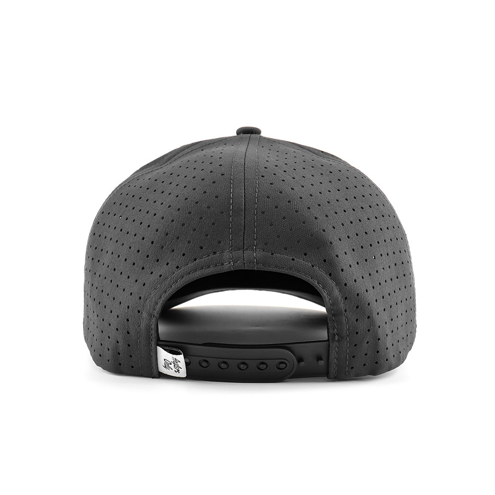 Custom PVC logo Perforated curved brim rope sport dad baseball cap waterproof sweatproof golf hat snap back golf hat with rope