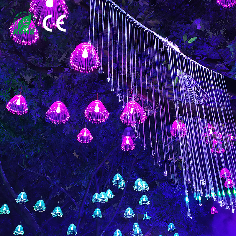 Outdoor Decoration LED Fiber Optic Jellyfish Lamp