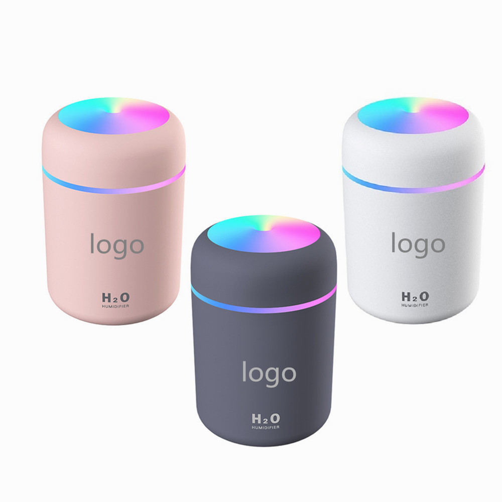 Factory Custom LOGO 300ML H2O Humidifier 7 Colors Lights Humidifiers Nano Spray Fragrance for Home Bedroom Car