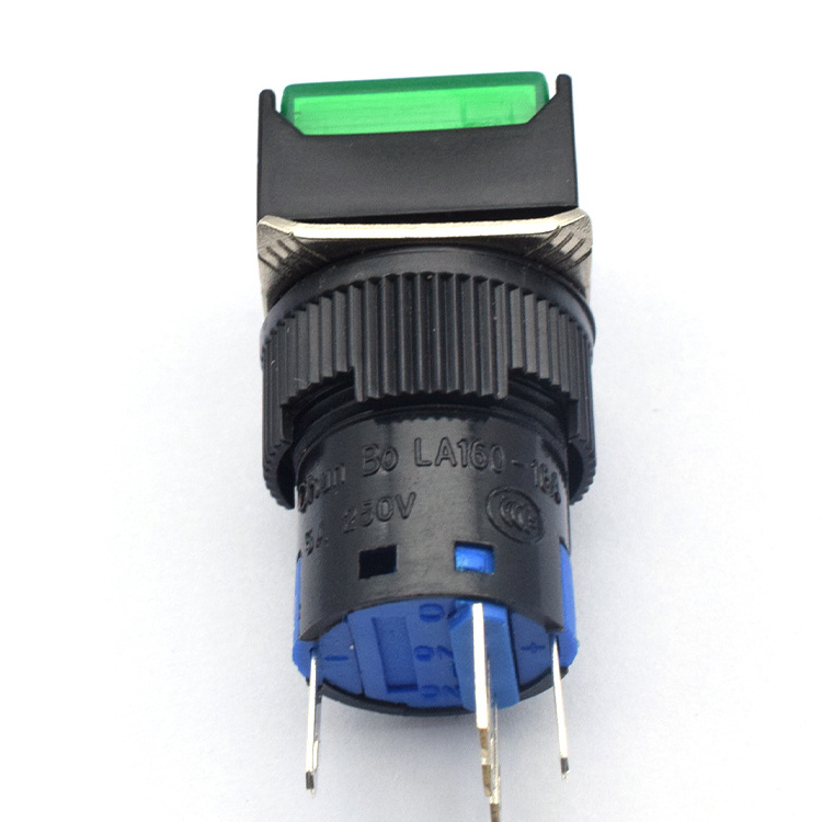 LA160-16A 5 pin 12VDC green red Led Push Button on off Switch with lights momentary illuminated 5A 250V customizable