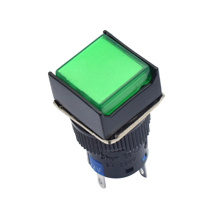 LA160-16A 5 pin 12VDC green red Led Push Button on off Switch with lights momentary illuminated 5A 250V customizable