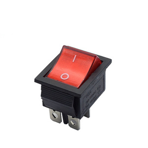 hot sale  KCD4 red green On/Off Push Button 250V AC 16A 33*25mm 4 Pin Rocker Switch