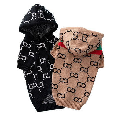 Customized New Designer luxury Dog Hooded Sweater Luxury Winter Clothes Wholesale Pet Clothing Manufacturer CH3056