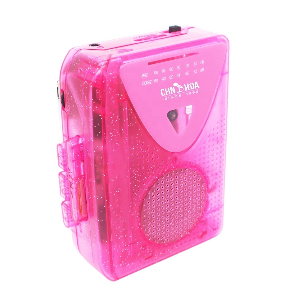 cassette player portable cassette recorders transparent audio mp3 converter walkman player mini pink walkman