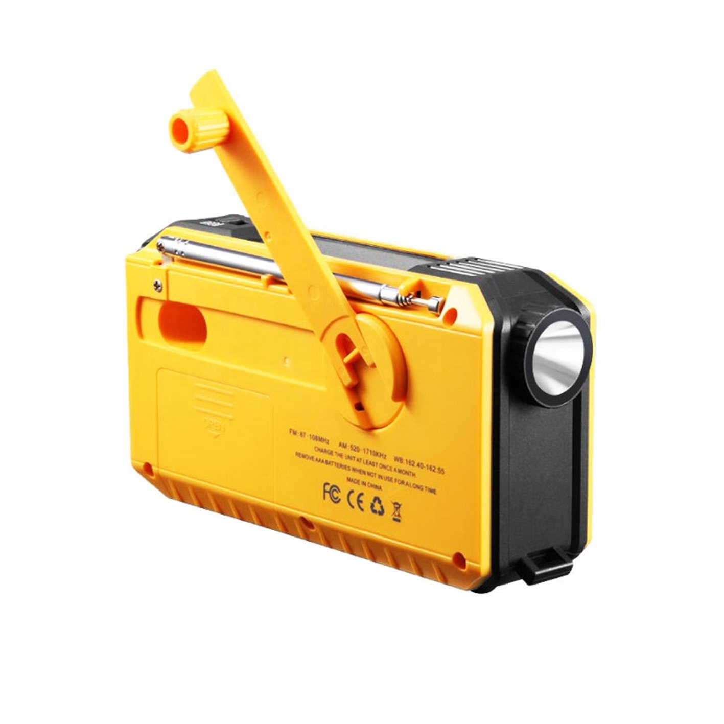 Emergency Hand Crank dynamo weather band solar panel Radio, Portable Power Bank Hand Crank AM FM/NOAA Radio LED Flashlights