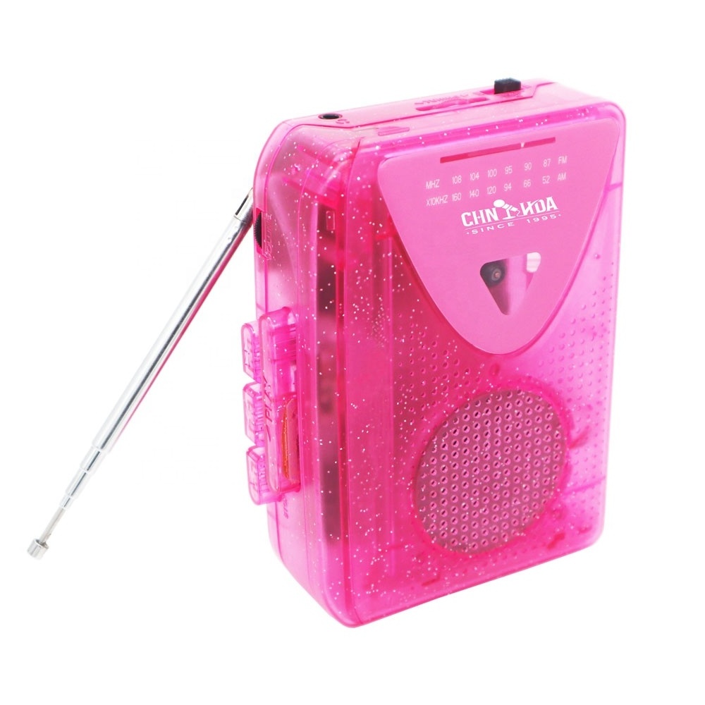 cassette player portable cassette recorders transparent audio mp3 converter walkman player mini pink walkman