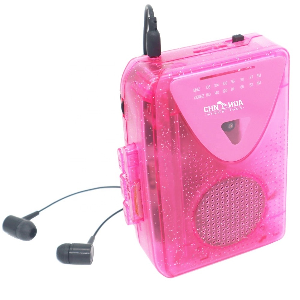 cassette player portable cassette recorders transparent audio mp3 converter walkman player mini pink walkman