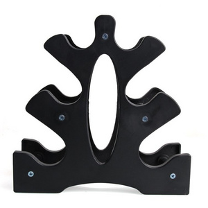 Portable Weight Lifting Hex Dumbbell Floor Bracket 3 Tier Dumbbell Weights Storage Rack Stand