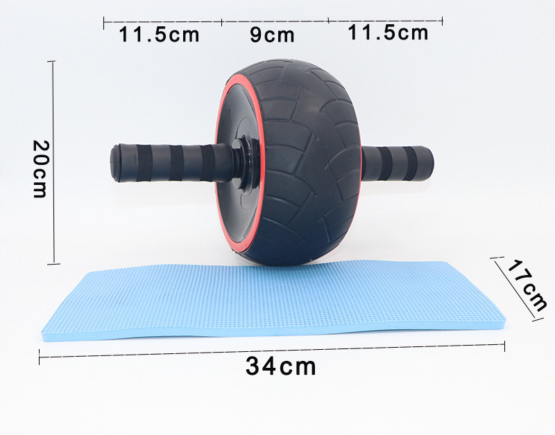 Home Gym Equipment Abdominal Wheel Core Workout Rubber Ab Wheel Roller With Knee Pad