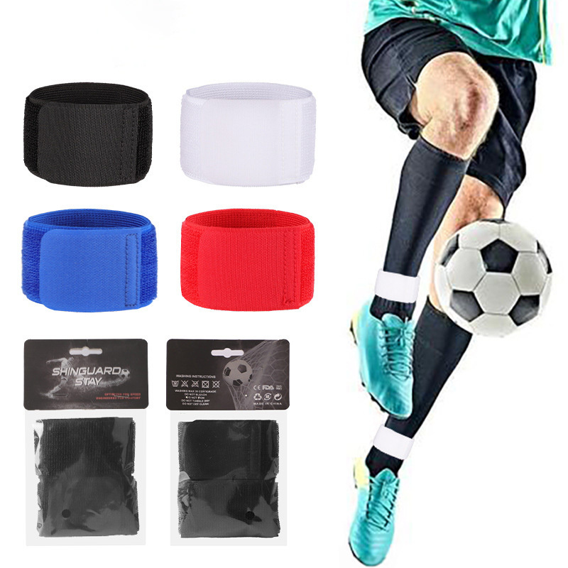 Elastic Breathable Football Shin Guard Stay Compression Soccer Shin Guards Strap