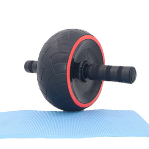 Home Gym Equipment Abdominal Wheel Core Workout Rubber Ab Wheel Roller With Knee Pad