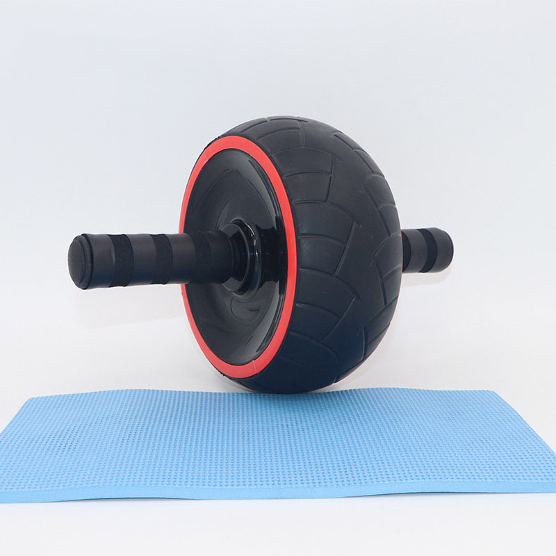 Home Gym Equipment Abdominal Wheel Core Workout Rubber Ab Wheel Roller With Knee Pad