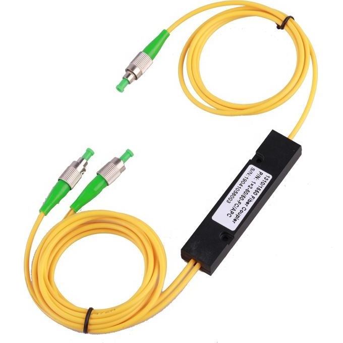 FTTH Steel Tube PLC 1x2 Singlemode Splitter FC APC Fiber Optic Splitter Coupler