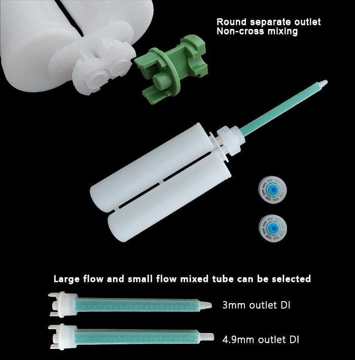 200ml F system two part syringe barrel 220ml 2-component cartridge for hoof care adhesive