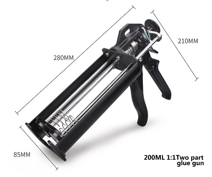 High quality 200ML ab epoxy gun cartridge manual Caulking two part hoof block adhesive glue gun