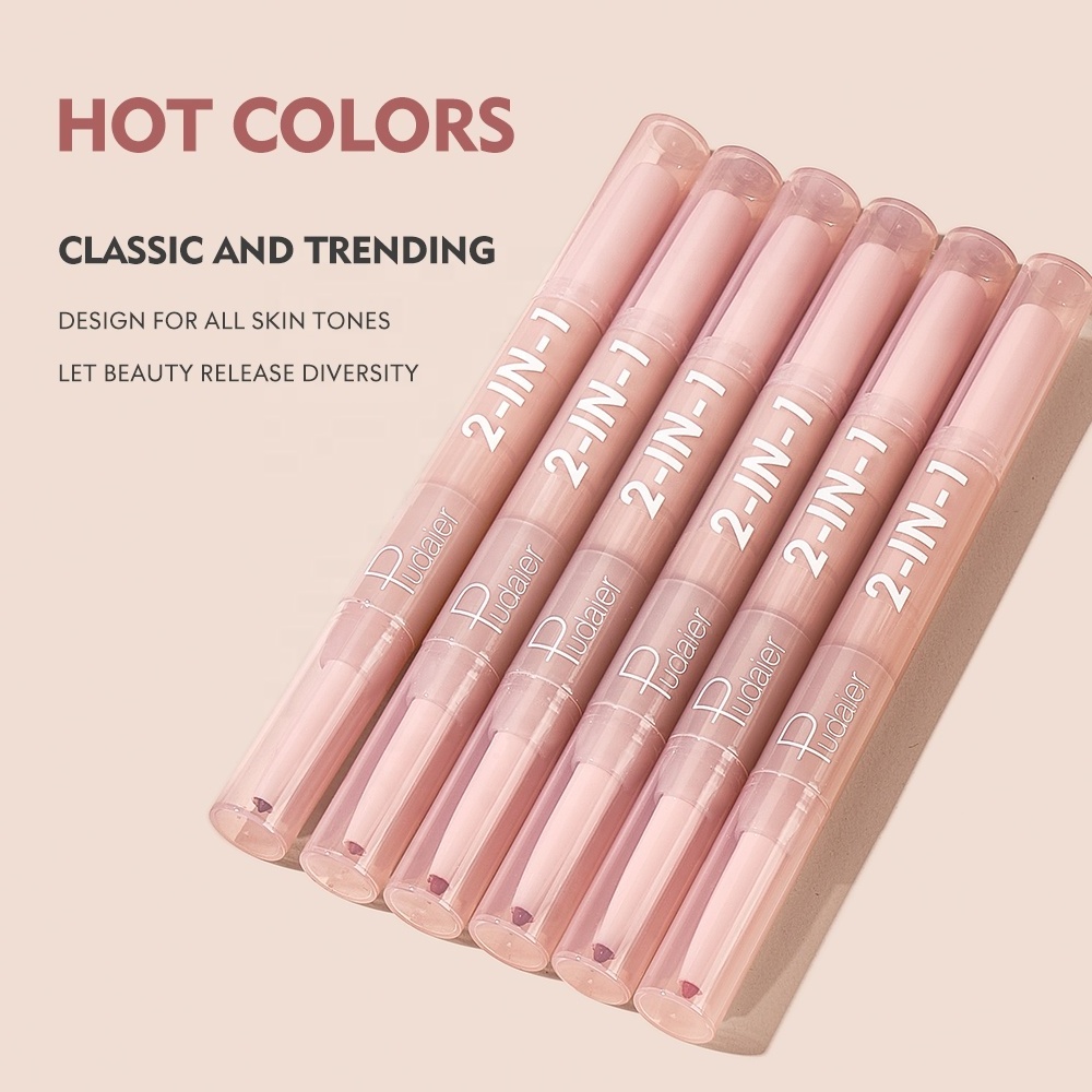 Pudaier Matte Lipstick with Lip Liner Pencil Private Label Velvet Lipstick Waterproof Nude Lipstick