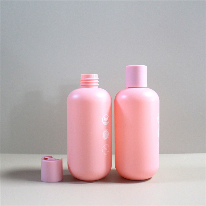 Plastic cosmetic packaging 8oz matt boston round bottle with pump body soap shampoo bottle with hair mask jar pot