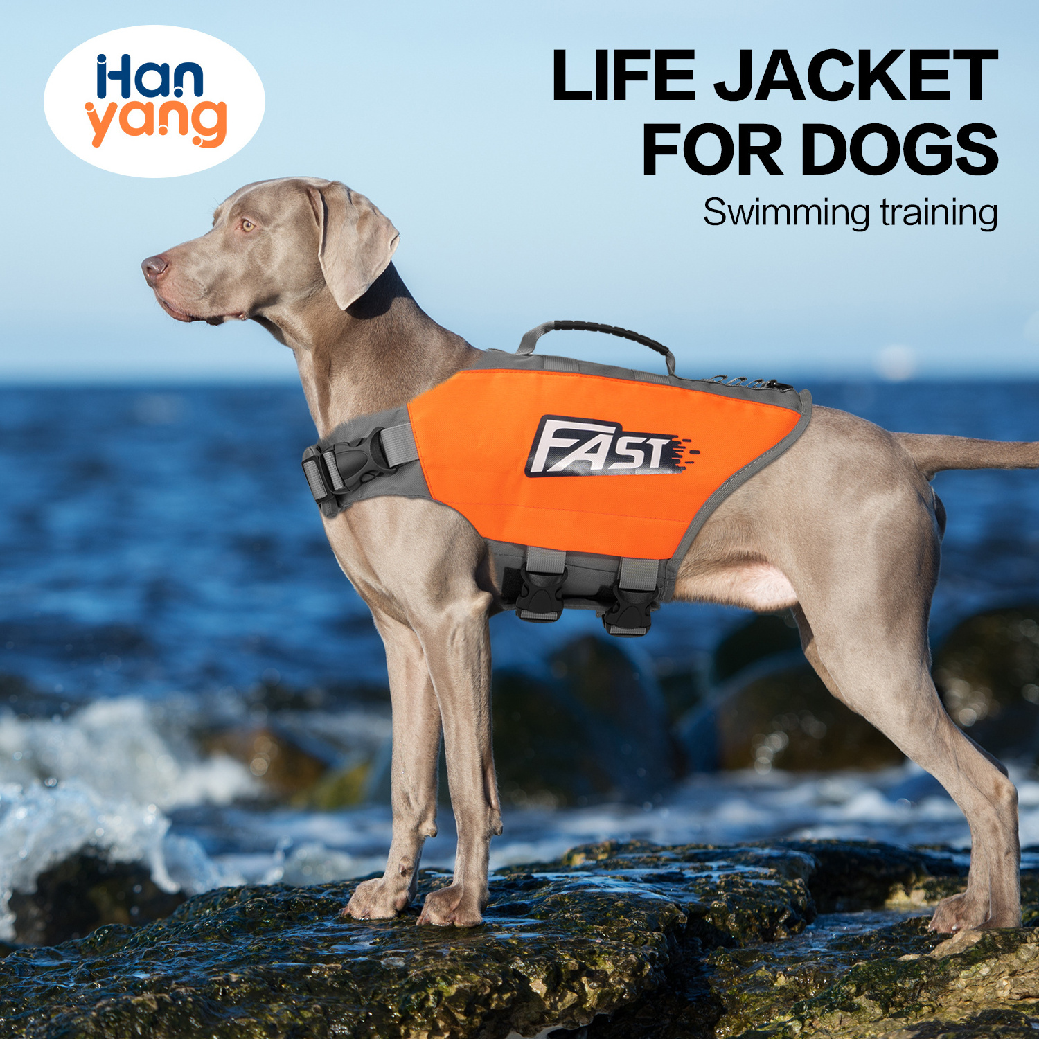 HanYang OEM Custom Dog Life Vests, Adjustable Dog Life Jacket with Rescue Handle, Dog Flotation Vest for Small/Medium/Large Dogs