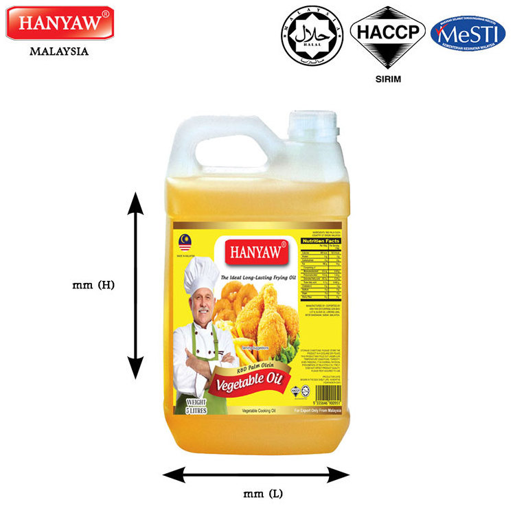 [Malaysia] Fast Shipping + Halal Certified Hanyaw Brand Olein CP8 Palm Oil Vegetable Cooking Oil ( 5 Litre x 4 Jerry Can / ctn )