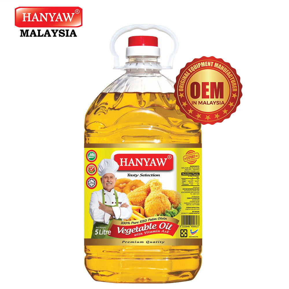 [Malaysia] Fast Shipping + Halal Certified Hanyaw Brand Olein CP8 Palm Oil Vegetable Cooking Oil ( 5 Litre X 4 PET Bottles/Ctn)