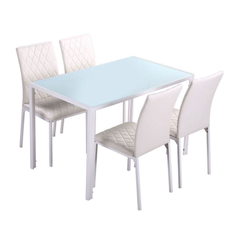 HANYEE Free Sample Cheap Classic 4 Seater Yi Modern Fiber Glass Top Dining Table Set/Dining Table and Chair