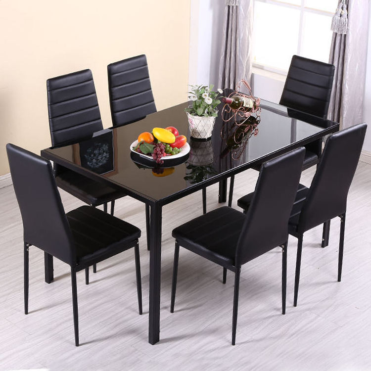 HANYEE Free Sample Cheap Classic 4 Seater Yi Modern Fiber Glass Top Dining Table Set/Dining Table and Chair