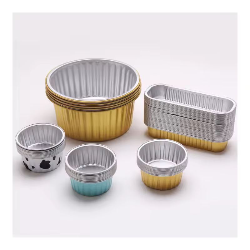 OEM Package Disposable Round Foil Cake Baking Aluminum Tray with Lids Thick Foil Box Food Aluminum Foil Container for Cakes