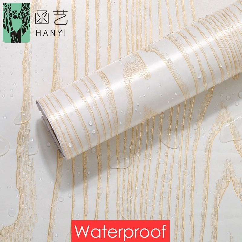 Nature 3d wood grain wallpaper pvc decorative film self adhesive lows contact paper  for furniture