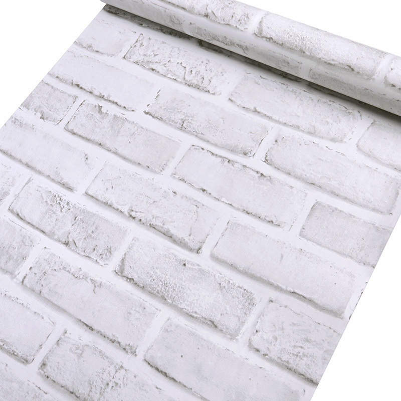 3d Plastic Wallpaper False Rock Wall Sticker Self Adhesive White Bricks Wallpaper 45cm X 10 M