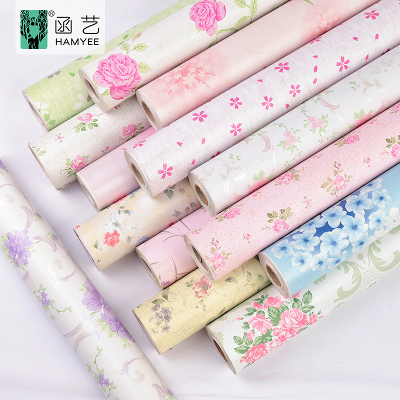 Manufacturer self adhesive floral wall paper wallpaper home decoration for baby girl