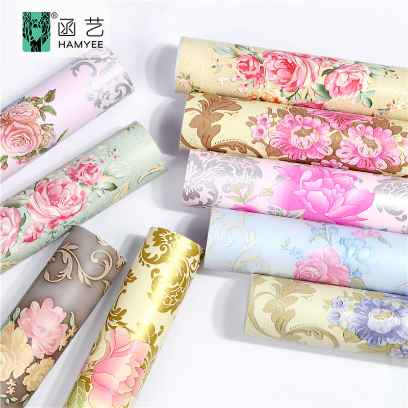 Hot selling 3d peel and stick wallpaper floral wallpaper flower self adhesive for house