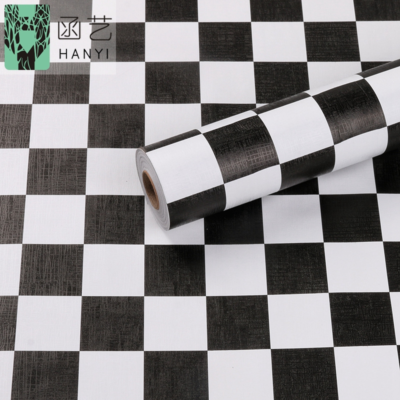 Peel and Stick Wallpaper Decorative Contact Paper Black White Checkered Self Adhesive Shelf Liner Paper Roll