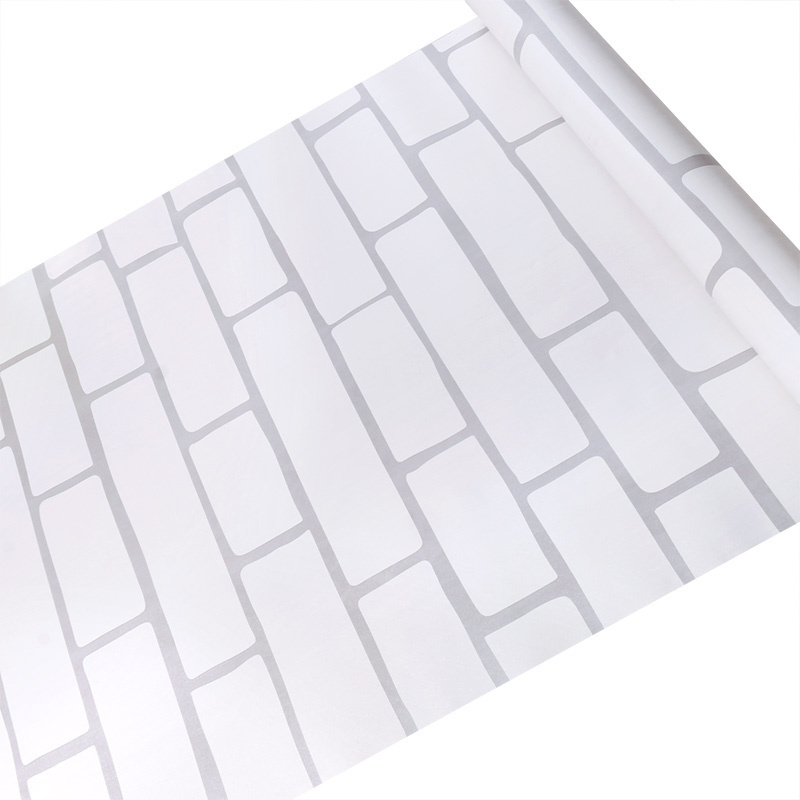 3d Plastic Wallpaper False Rock Wall Sticker Self Adhesive White Bricks Wallpaper 45cm X 10 M