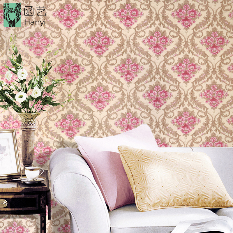 Beautiful home wallpaper sticker rose flower wall paper for bedroom decoration