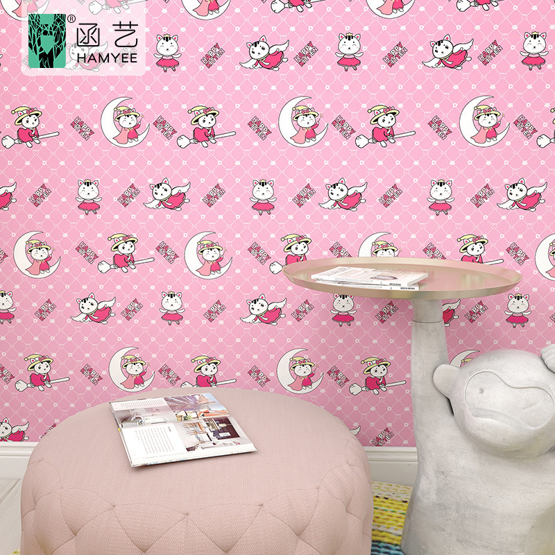 pvc self adhesive sticker kitty pink home interior home decoration wallpaper baby boy for room