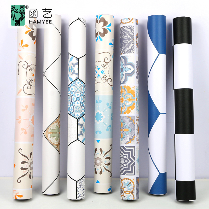 bathroom self adhesive thicken wallpaper waterproof vinyl peel and stick 3d floor sticker pvc flooring roll