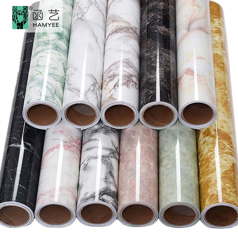 Self Adhesive Vinyl Contact Paper Pvc Peel and Stick Wallpaper Marble Pattern Waterproof 3D Wall Paper For Kitchen Bathroom