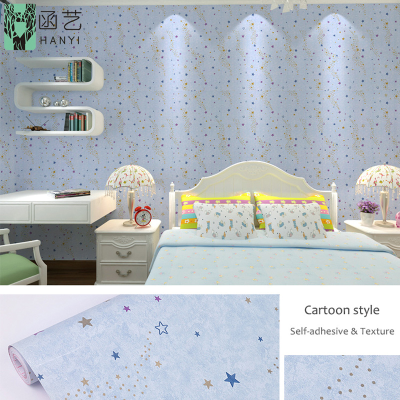 New arrival cartoon wall paper 3d deep embossed bedroom wallpaper for kids