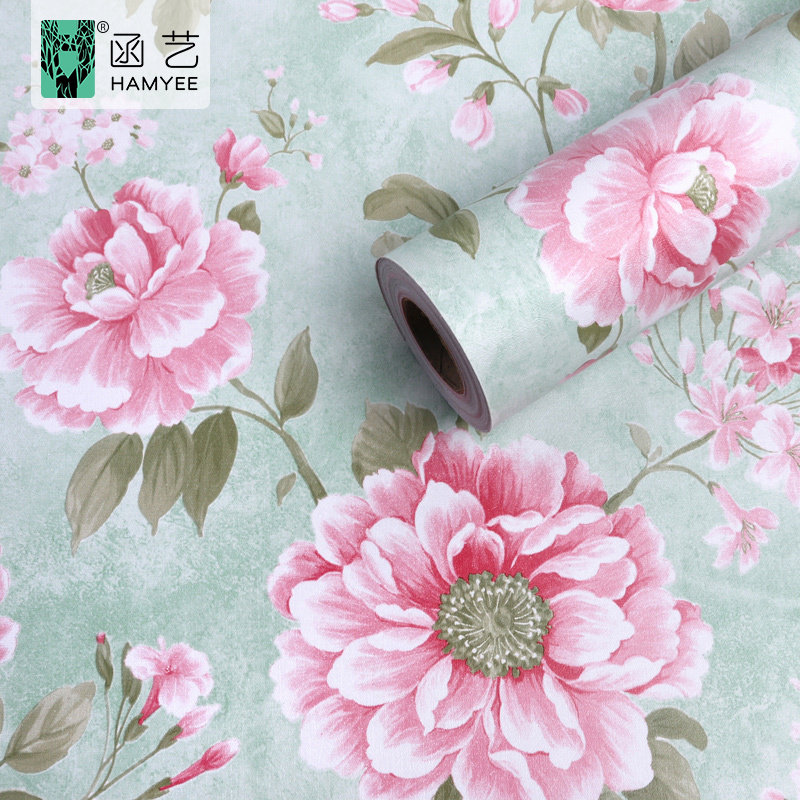 Waterproof floral self adhesive wall covering beautiful blue floral wallpaper walls