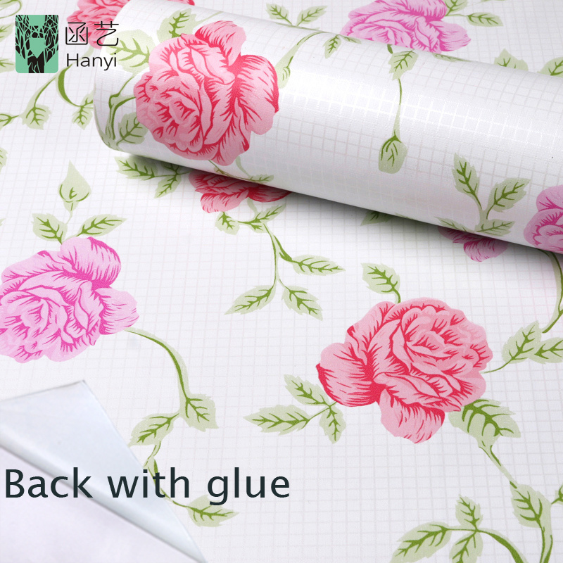 Beautiful home wallpaper sticker rose flower wall paper for bedroom decoration