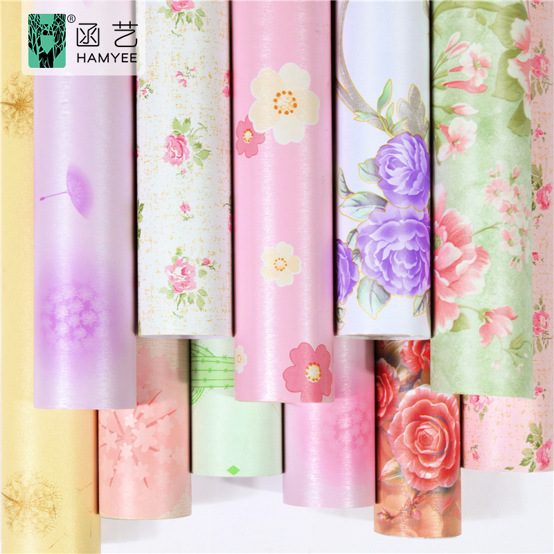 Manufacturer self adhesive floral wall paper wallpaper home decoration for baby girl